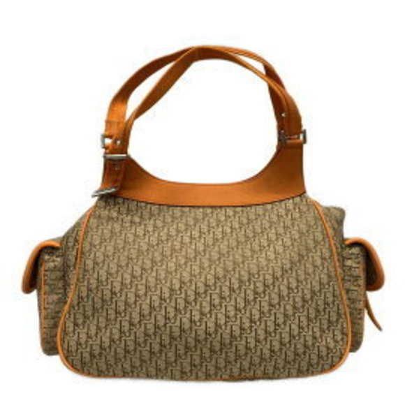 Christian Dior Street Chic Trotter Handbag Beige x Black Orange Leather - Picture 3 of 12